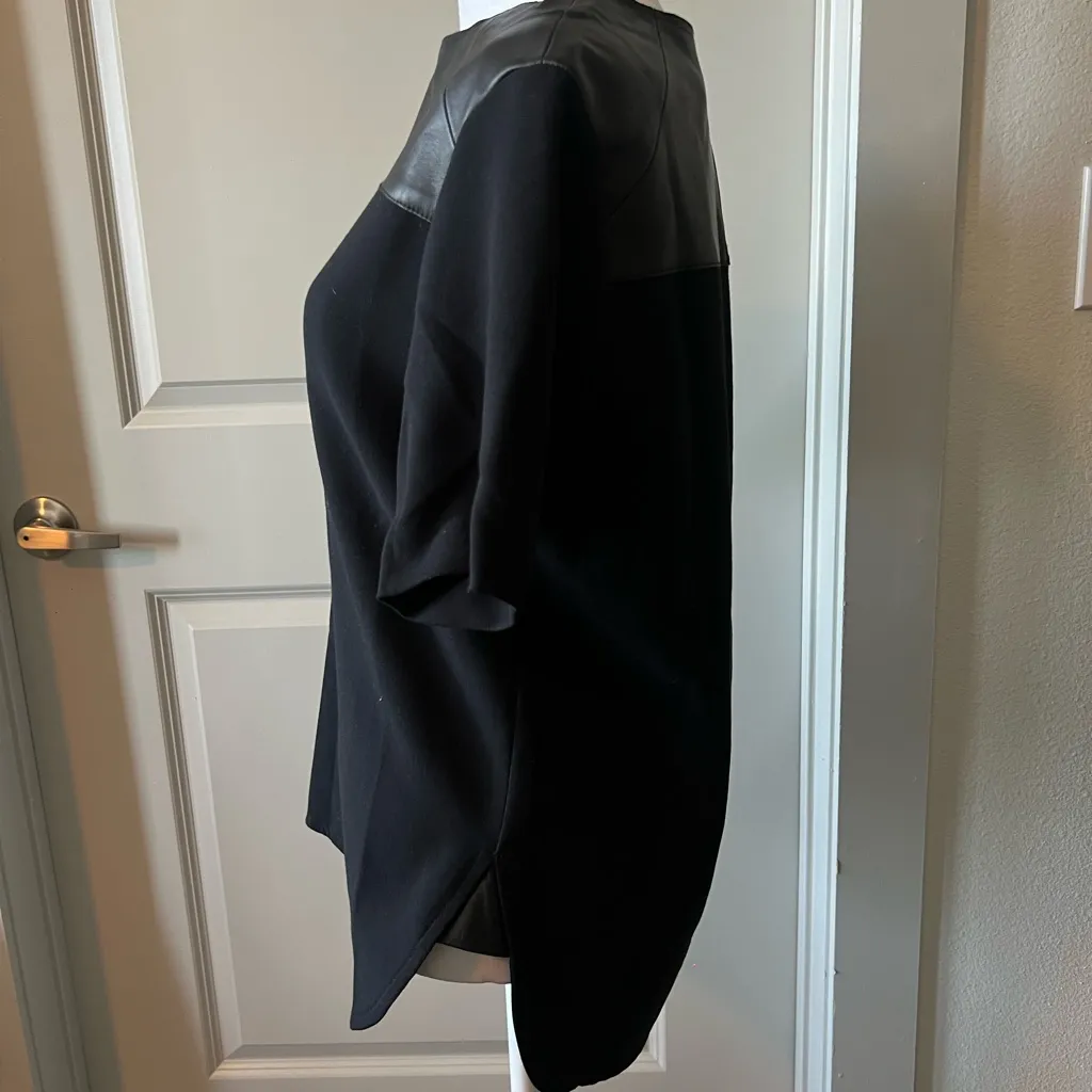 Sandro Black lamb Leather Panel Top - Image 3