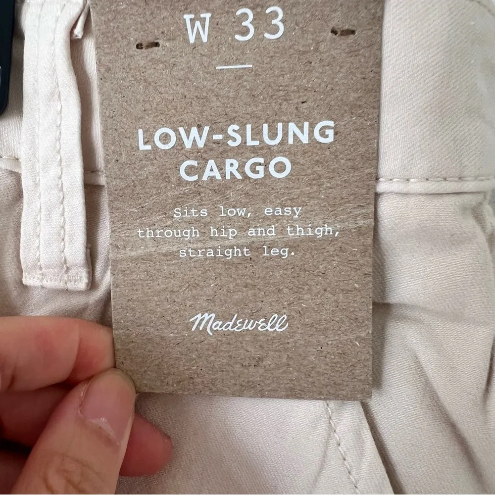 Madewell Garment-Dyed Low-Slung Straight Cargo Pants in Vintage Linen Size 33 - Image 7