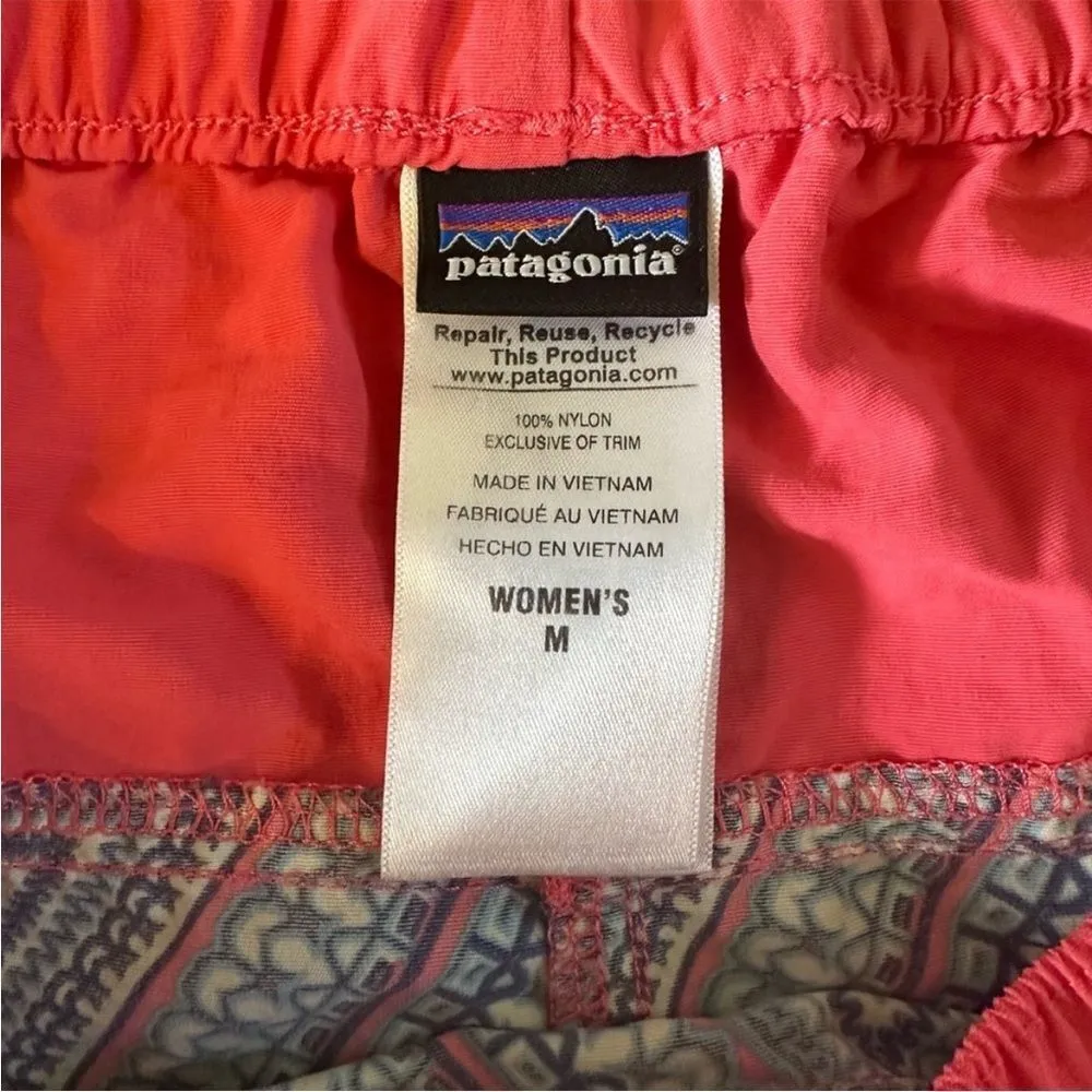 Patagonia Pink and Blue Print Baggies Skirt M - Image 6