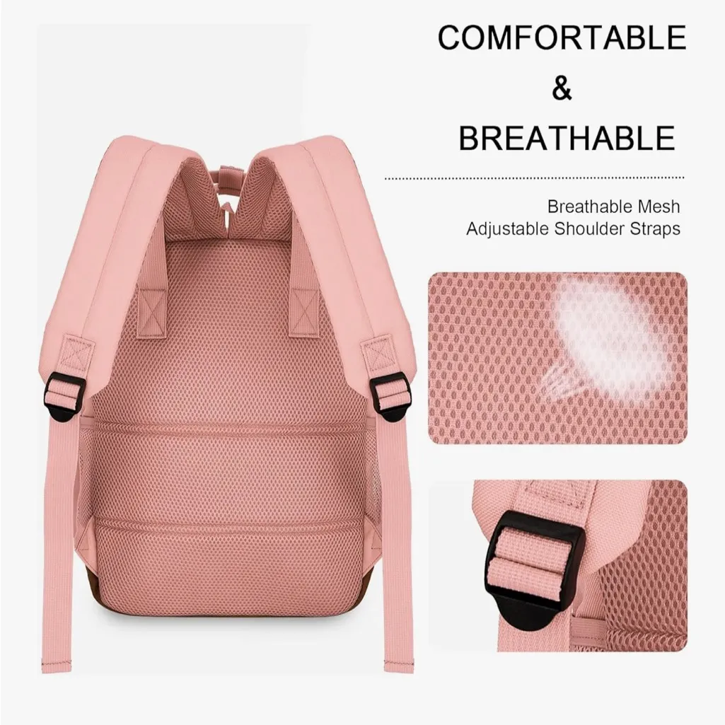 NWT Goloni Pink Laptop Backpack w/ USB Charging Port – Fits Up to 16”Laptop - Image 8