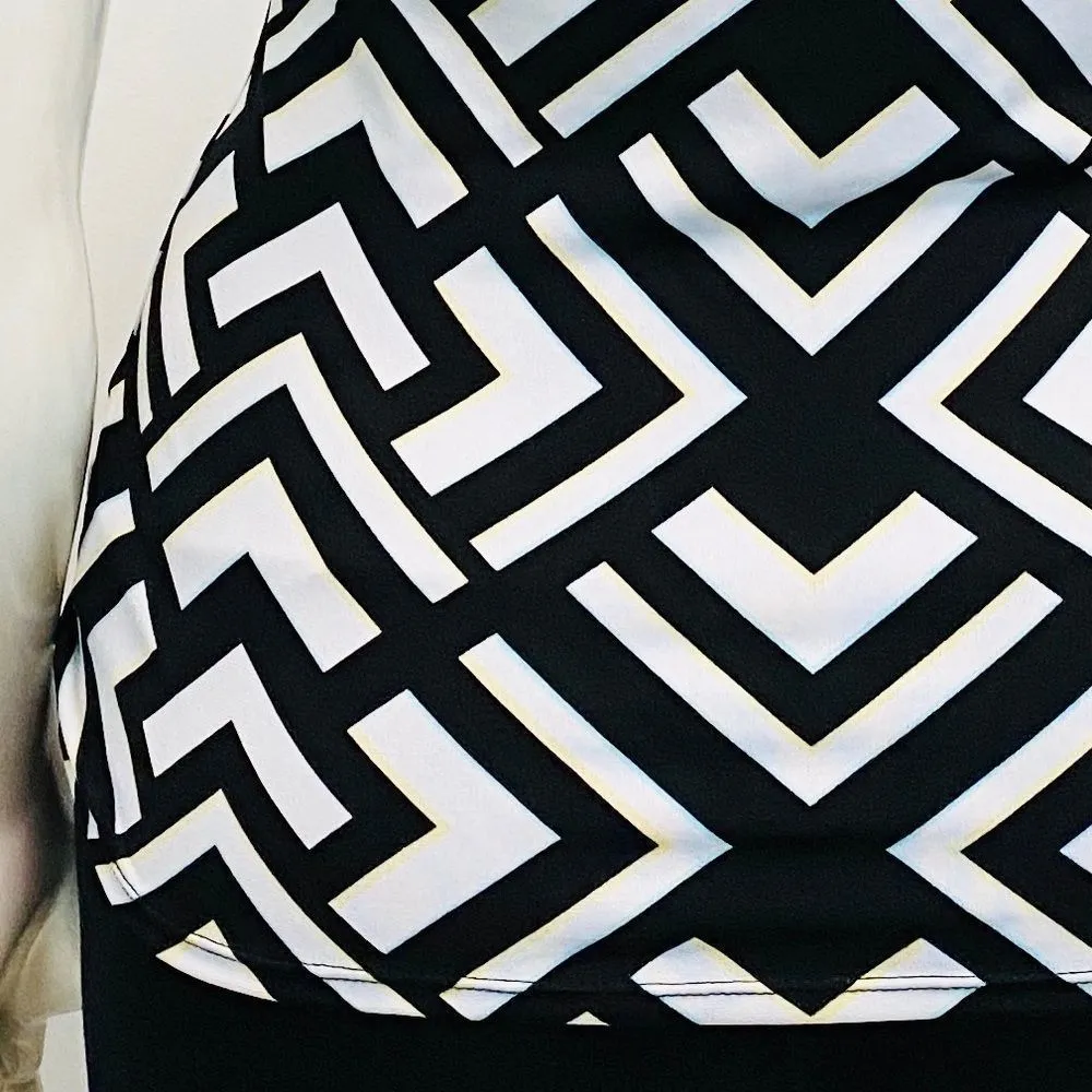 White House Black Market Halter Diamond Geometric Print Summer Open Back Top - Image 6