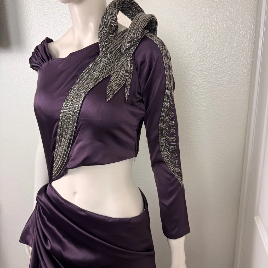 Unbranded Elegant Purple sequined Dress - Image 10