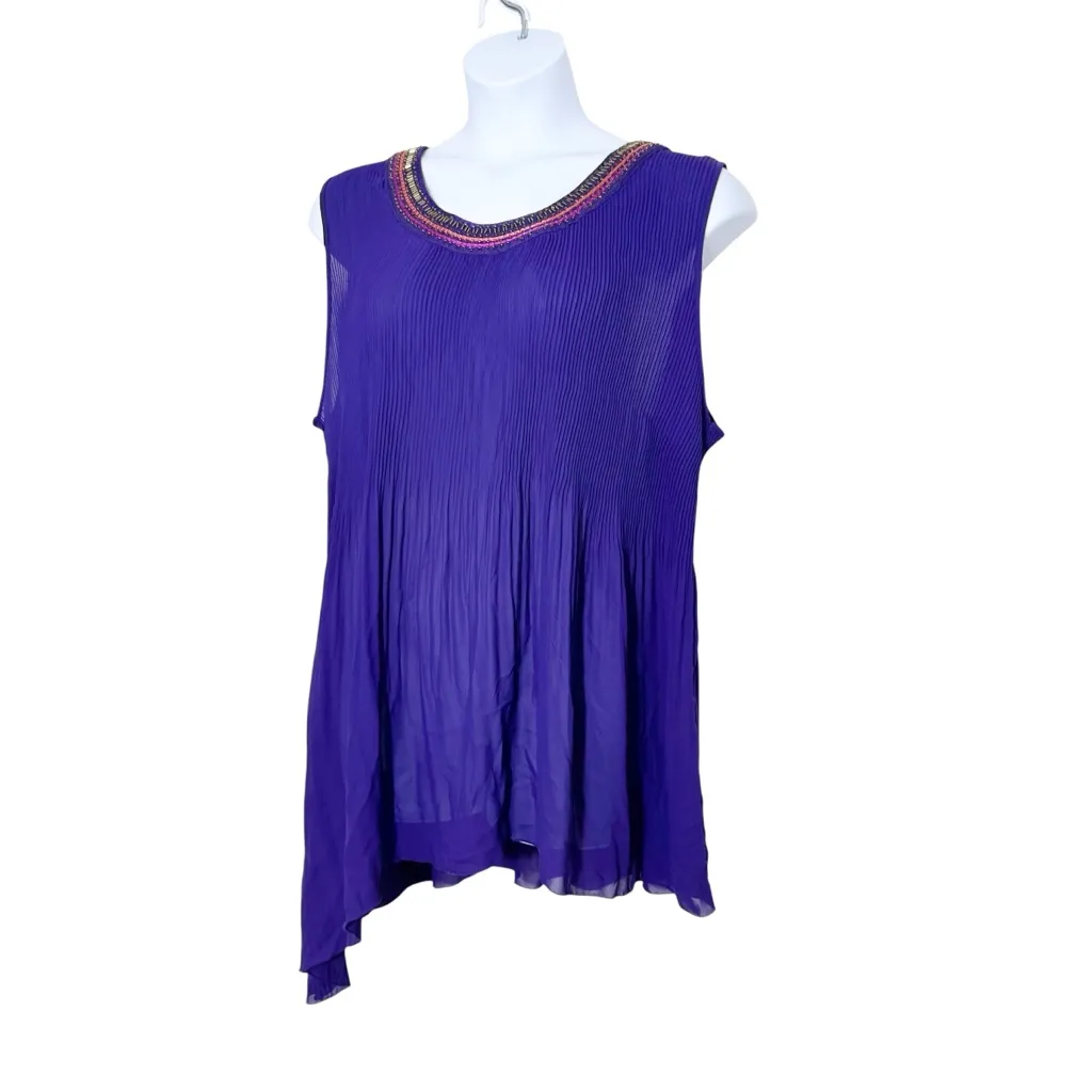 Catherines Asymmetrical Beaded Tank size‎ 3X - Image 4