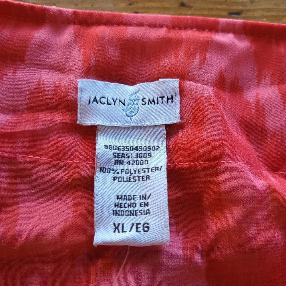 Jaclyn Smith Spice Bazaar 3/4 Length Sleeve Pink and Red Print Shirt Size XL - Image 4