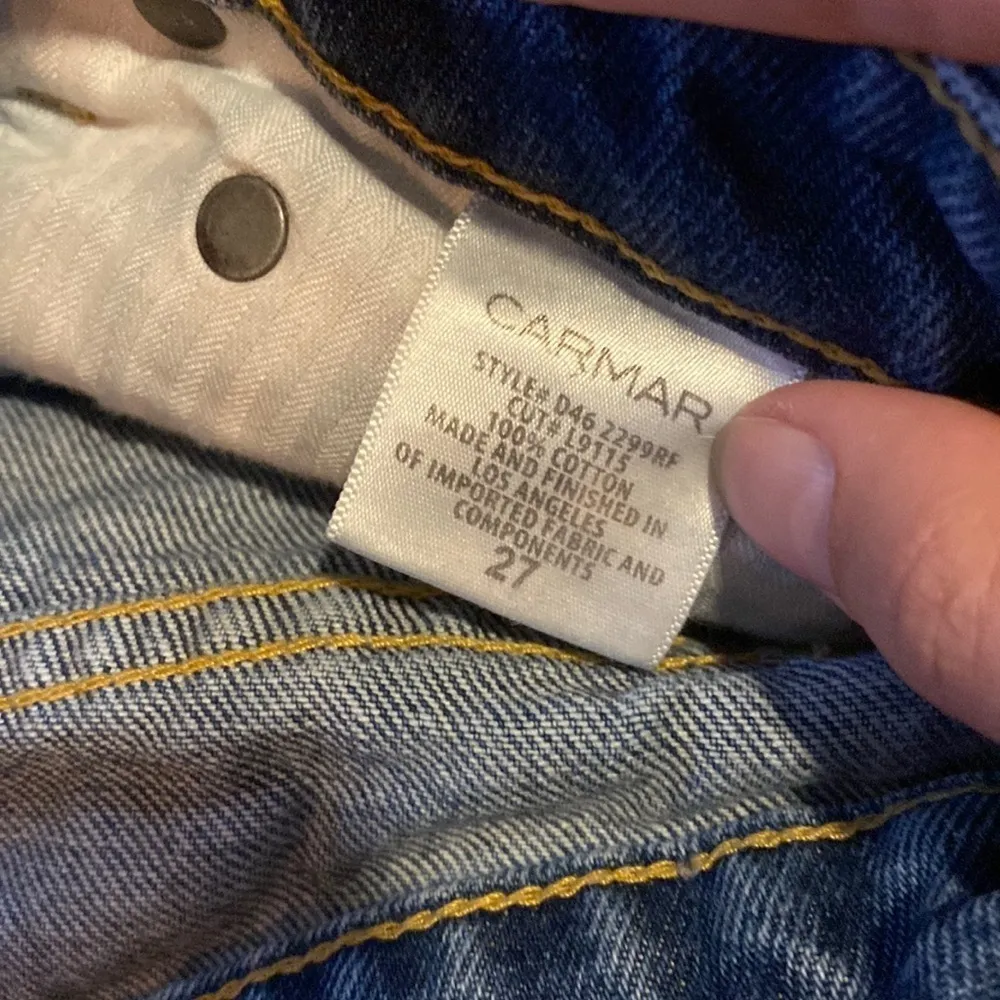 CARMAR LA REFLECTIVE STRIPE SAFETY CUTOFF JEANS Blue Size 27 - Image 2