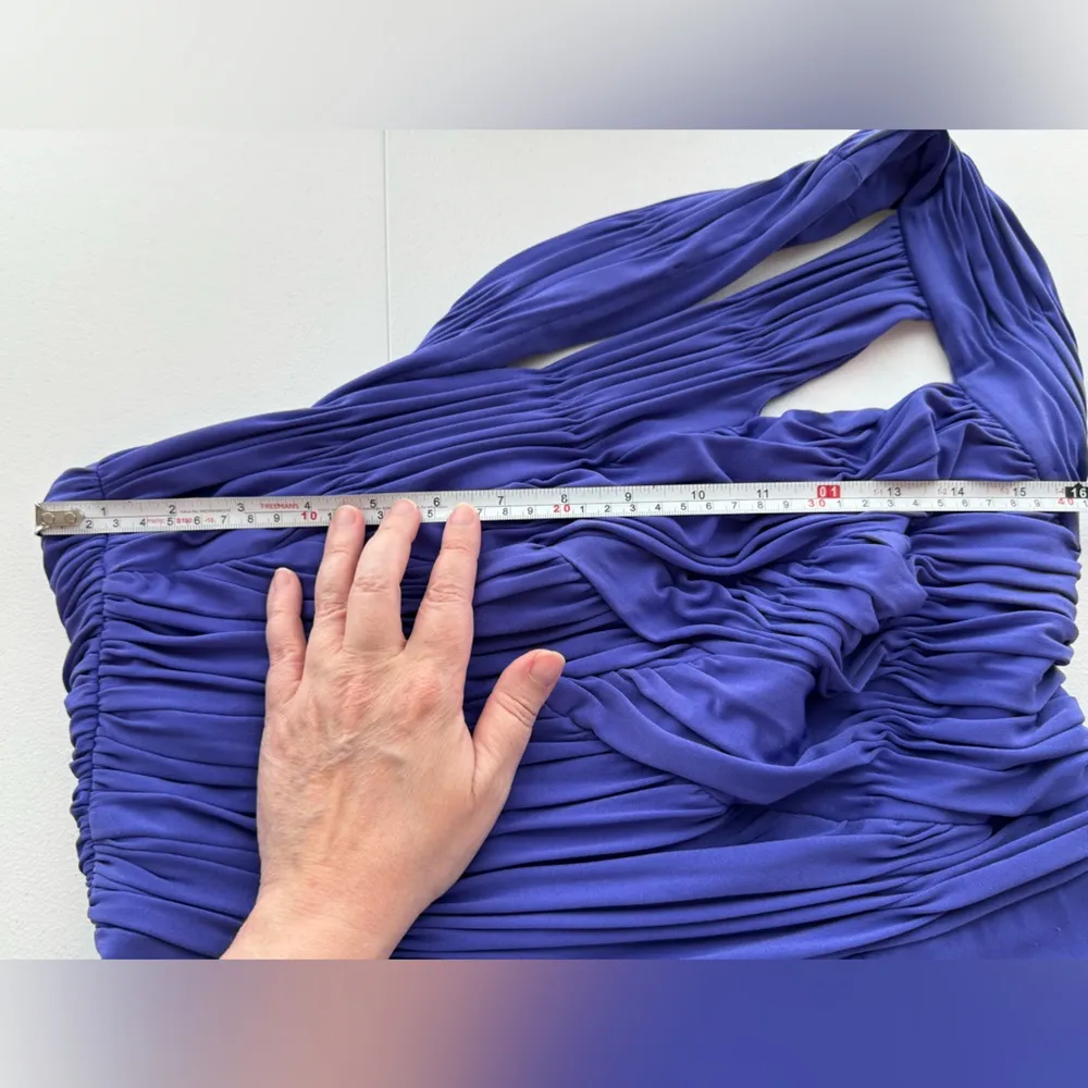 Gianni Bini One Shoulder Ruched Purple Dress Size Large - Image 3