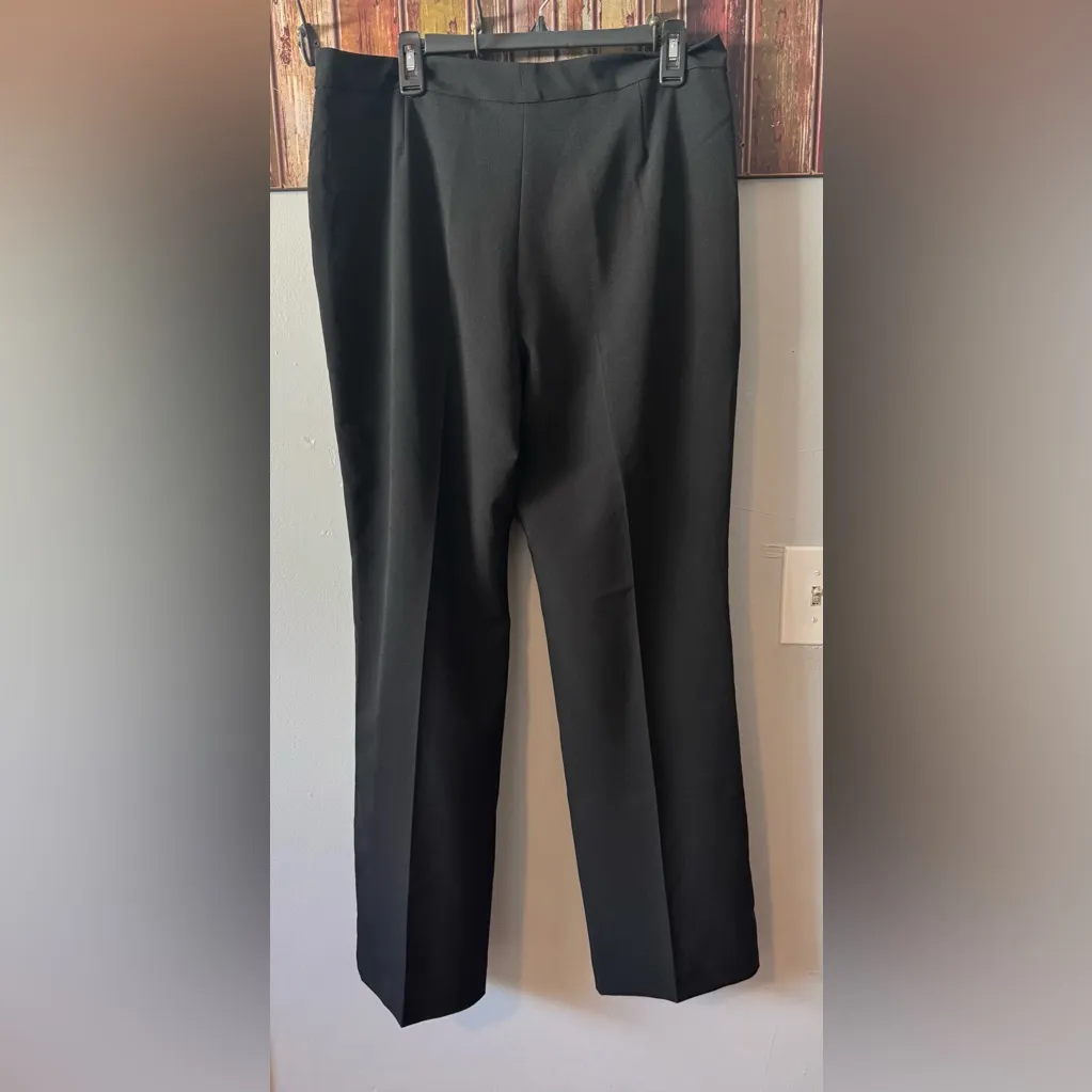 Le Suit Women's Polyester Blend Straight Leg Black Dress Pants Size 12 - Image 3