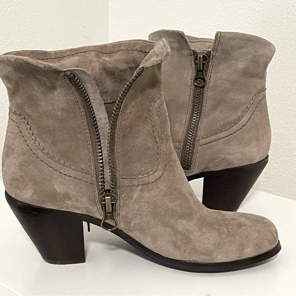 Sam Edelman Women's Louie Ankle Fringe Bootie Tan, Grey Taupe Suede 7.5 - Image 11