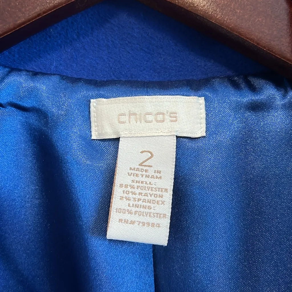 Chico's Polar Fleece Open Front Peacoat/ Jacket with Pockets, L / 12 - Image 5