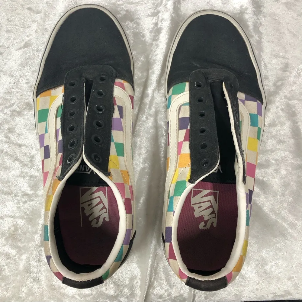Vans rainbow old skool checkerboard sneakers women’s 7.5 - Image 4