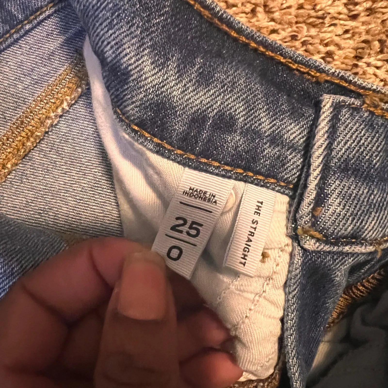 LOFT The Straight Denim Jeans Dark Wash Distressed Cuffed Women 0 25‎ - Image 3