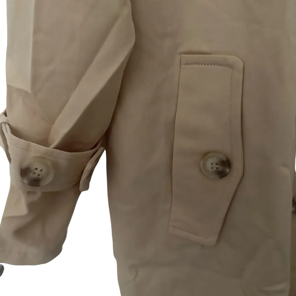 Pretty Little Thing Women's 100% Cotton Khaki Belted Trench Coat Size 12 NWT - Image 3