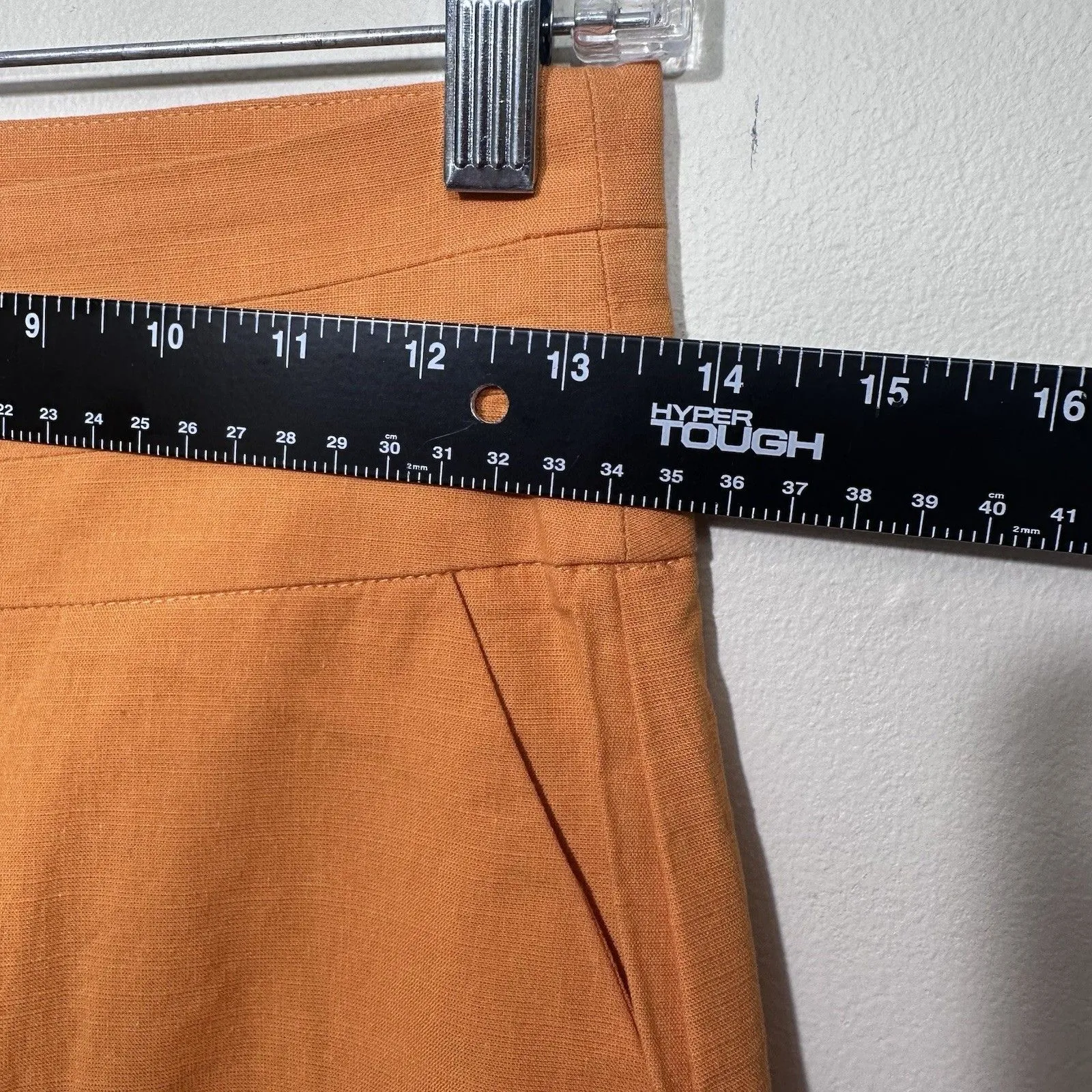 SHEIN Wide Leg Pants Women’s Size S US 4 Orange Linen Blend Waist 28 Inseam 28.5 - Image 2