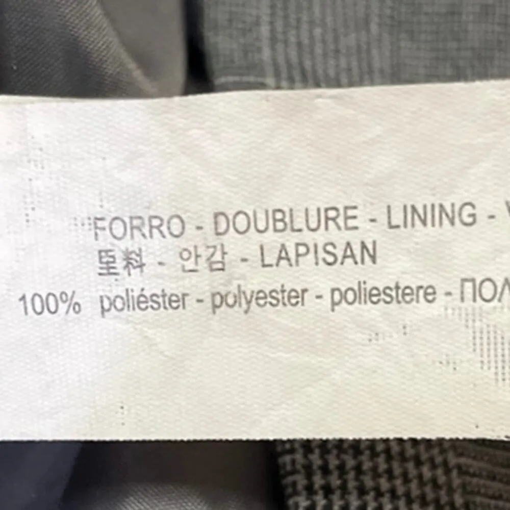 Zara Gray Plaid Ruffle Pockets High Rise Straight Leg Crop Ankle Trouser Pants M - Image 5