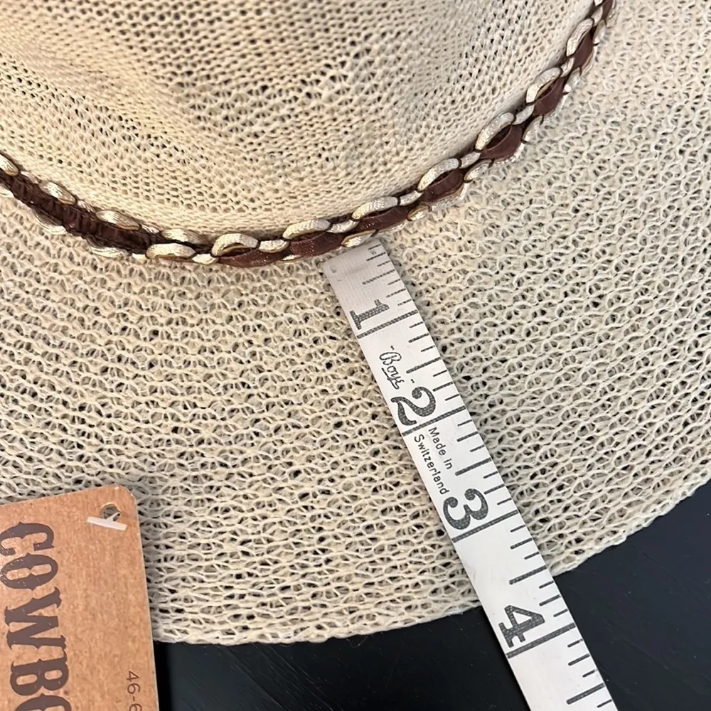NWT cowboy hat, polyester, mock straw hat, adult - Image 10