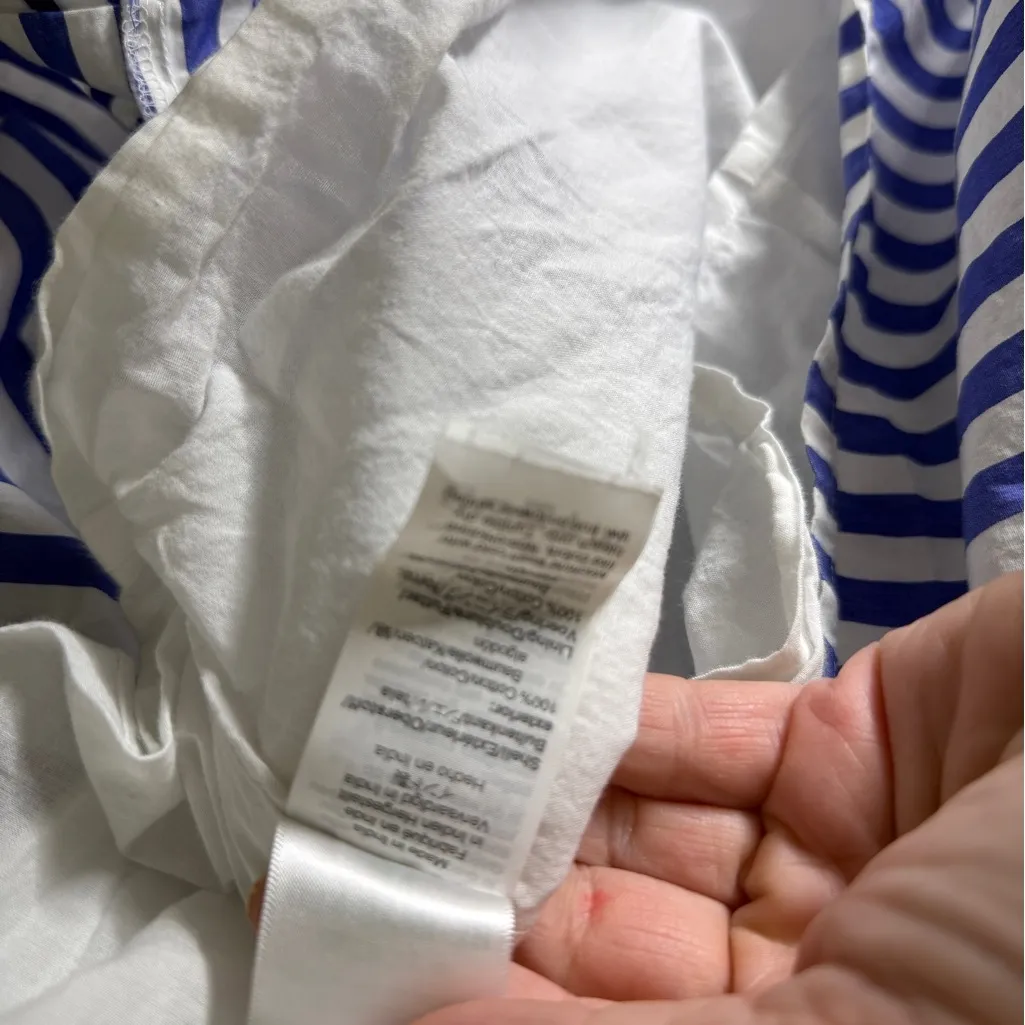 J.Crew Striped Tiered Dress Sleeveless V Neck Nautical Beachy Casual Vacation XS - Image 6