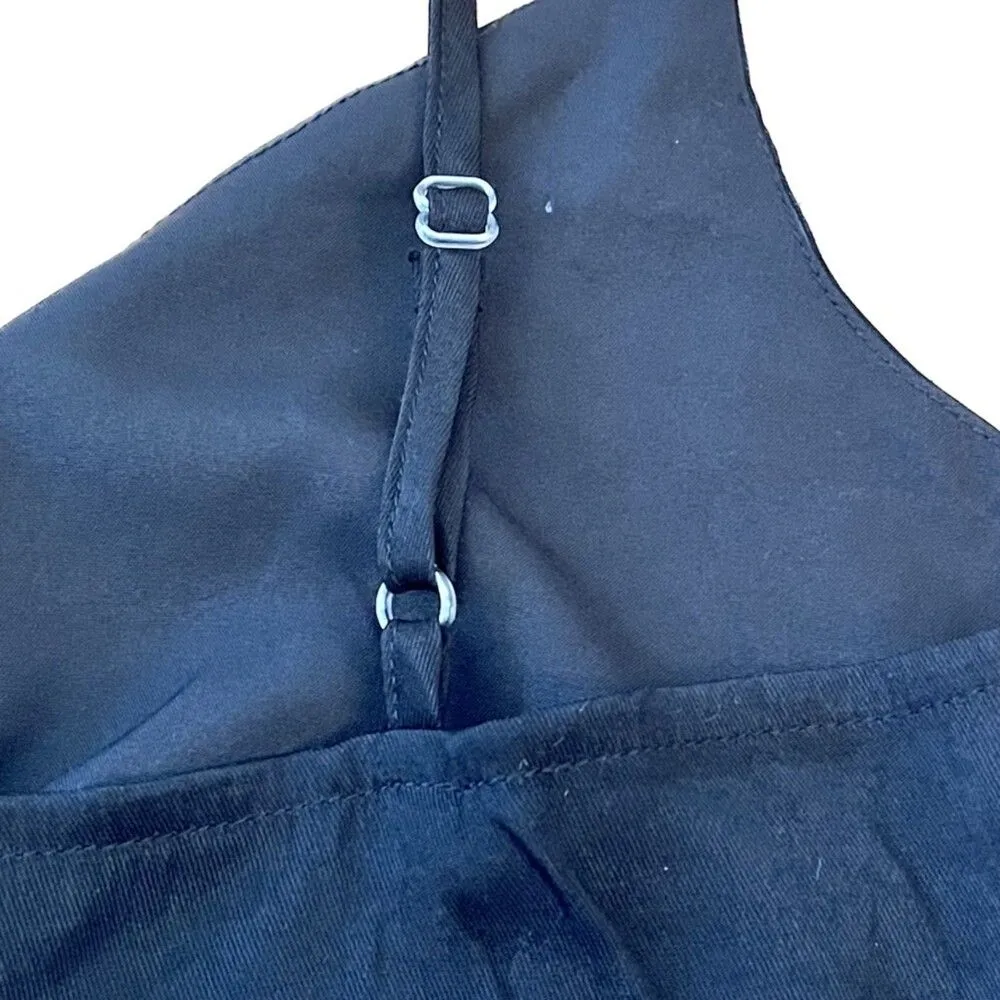 SHEIN | NWOT Black Crushed Satin Twisted Spaghetti Strap Crop Top | Small - Image 4