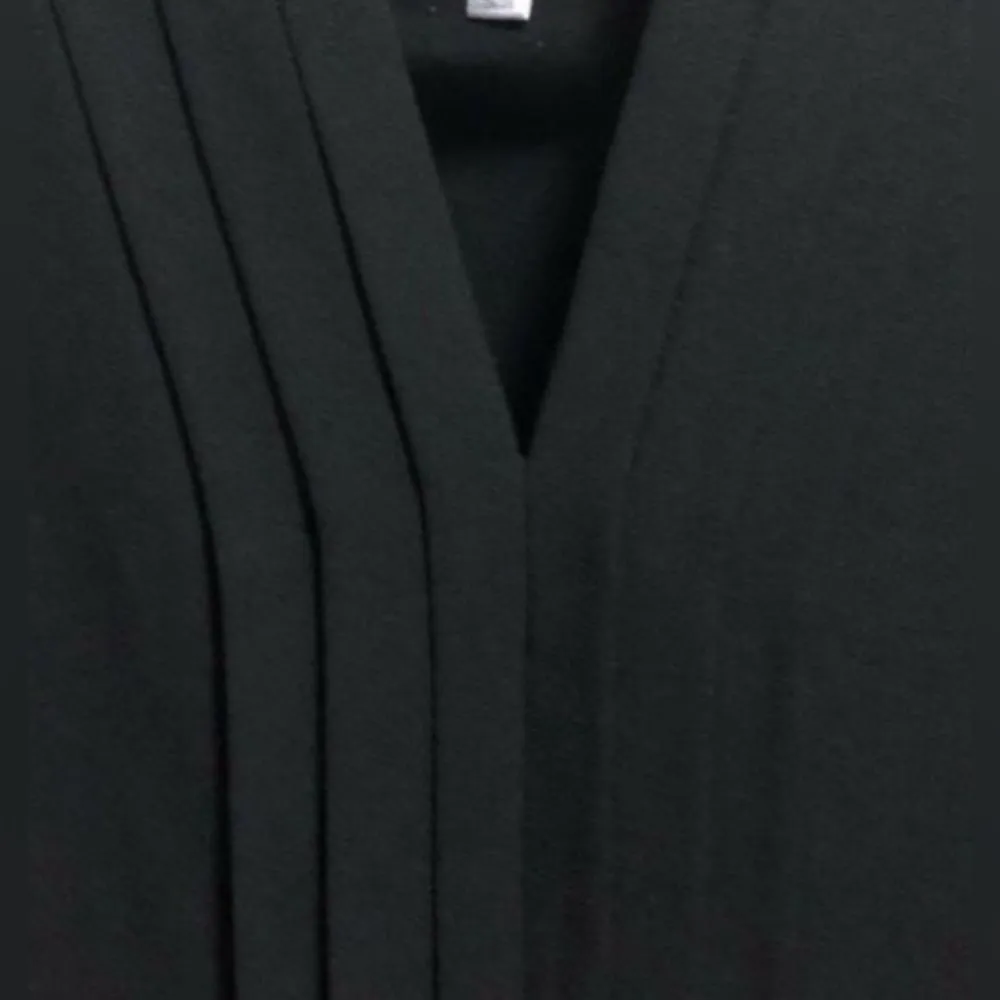 Avenue Pleated Front Keyhole Sleeveless V Neck‎ Career Tank Blouse Size 22/24 Black - Image 3