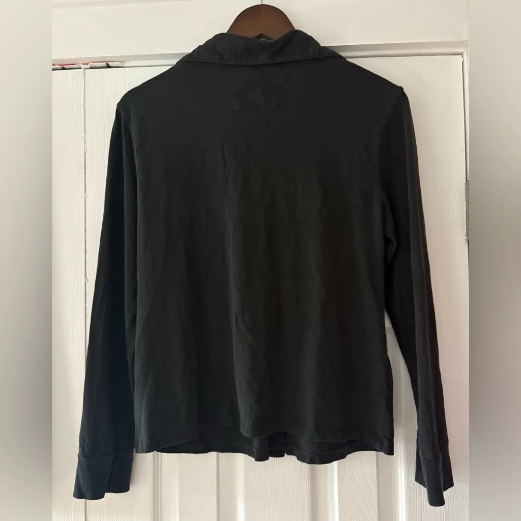 Nili Lotan Dark Grey Cotton Fleece Button - Image 2