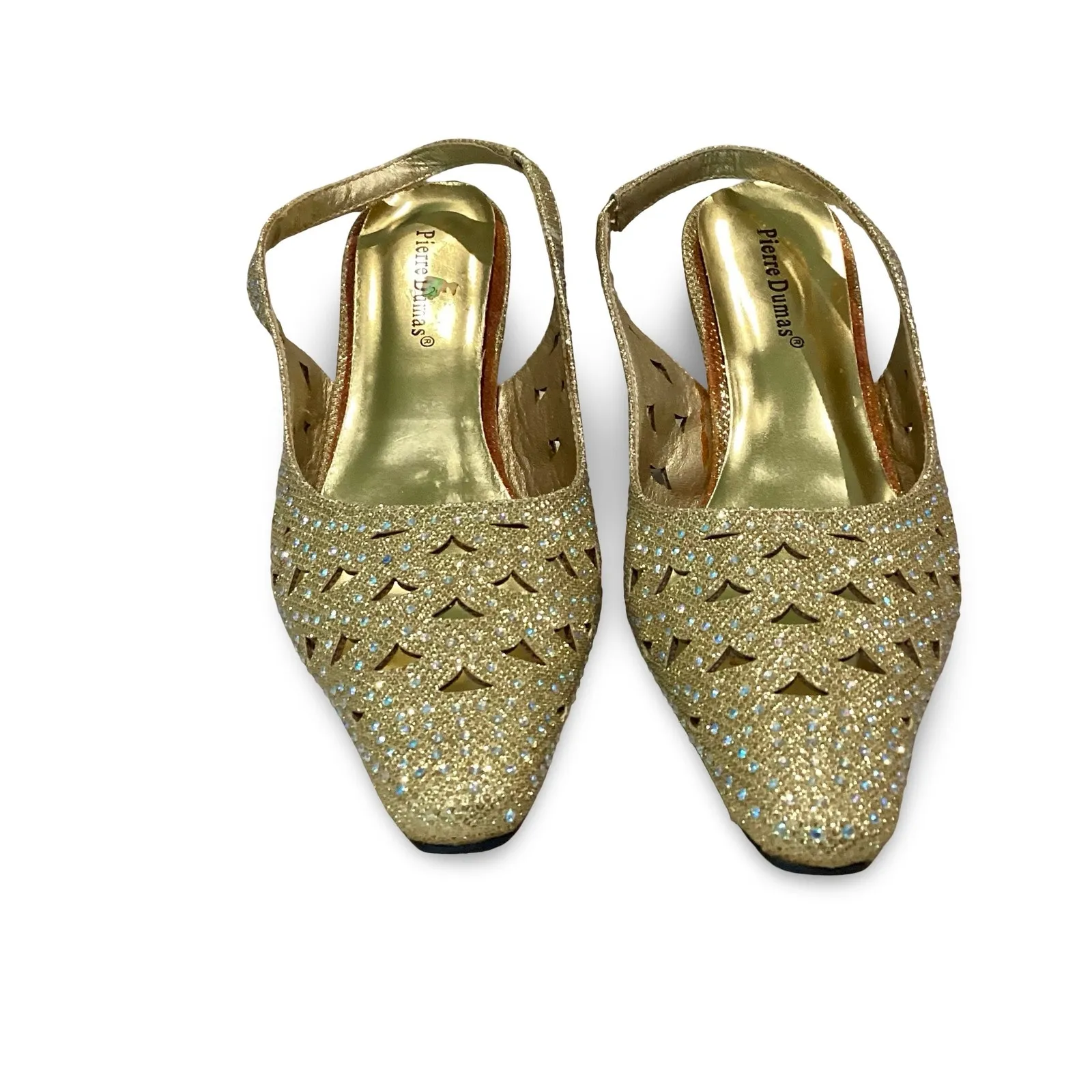 Pierre Dumas Renetti Gold Glitter Strap Heels - Image 3