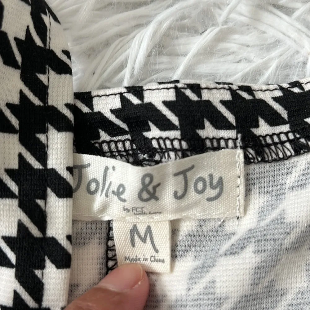 Joy & Jolie by Full circle black/white houndstooth sleeveless mini Dress Medium Black - Image 11