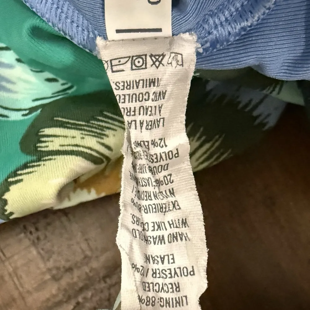 Aerie floral fun blue green front tie cut out one piece swimsuit size L - Image 7