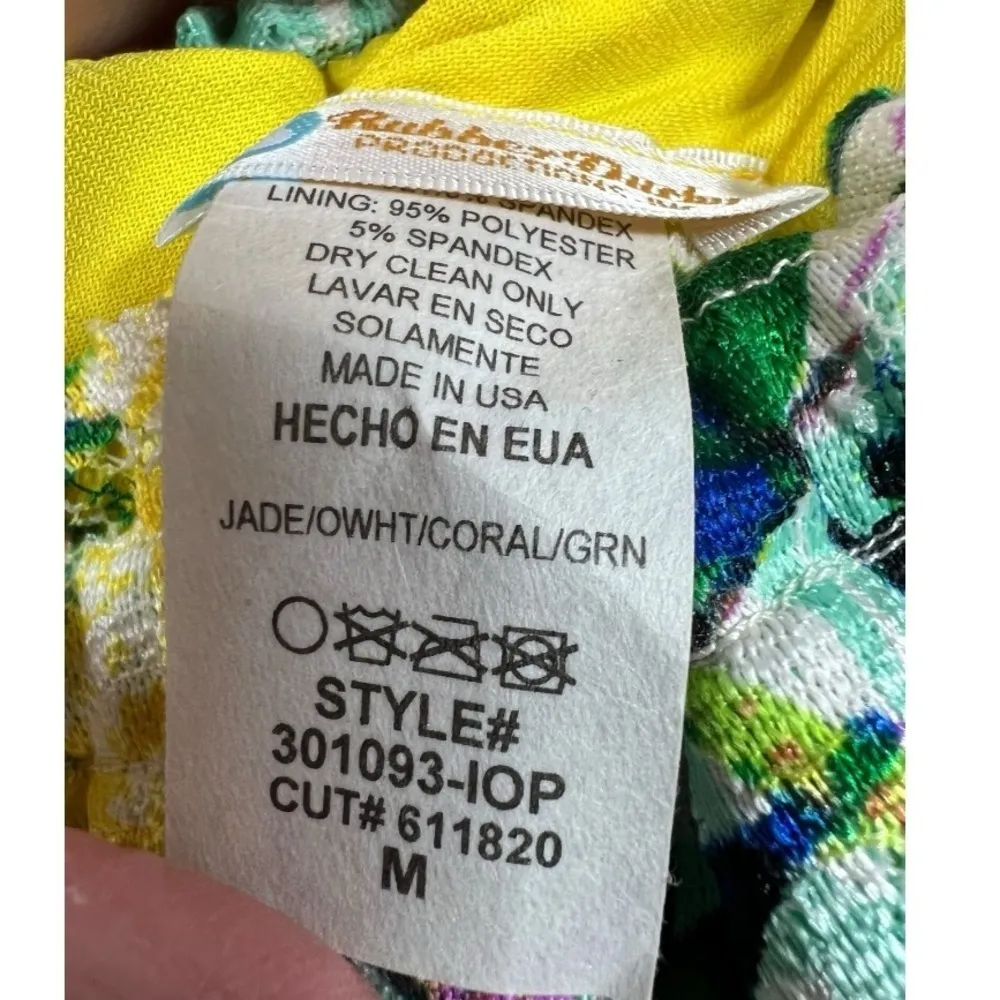 Rubber Ducky Productions Floral‎ Lace One Shoulder Mini Dress Size Medium Artsy Green - Image 4