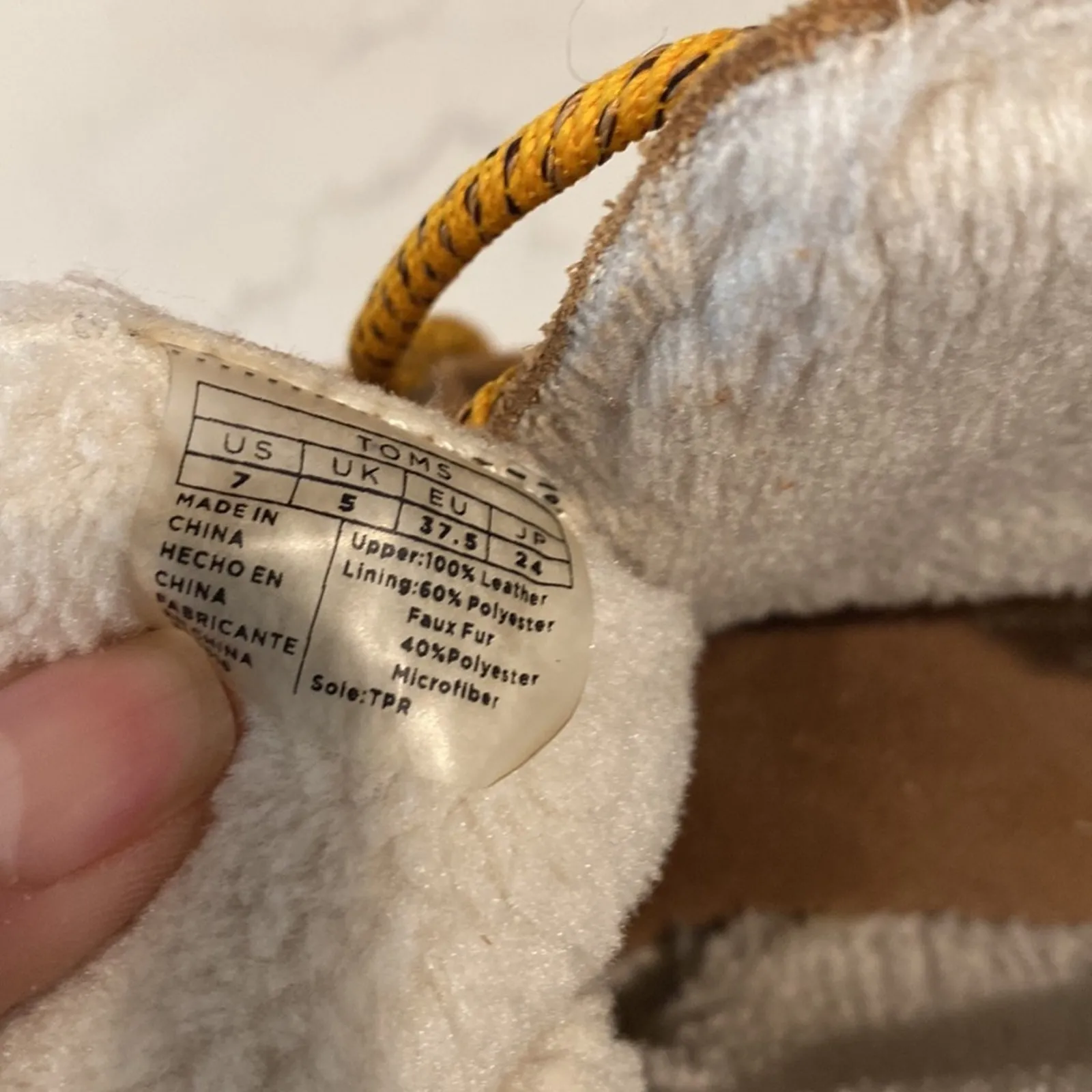 Toms Kala Wedge Desert Booties suede Sherpa lined warm winter snow size 7 - Image 9