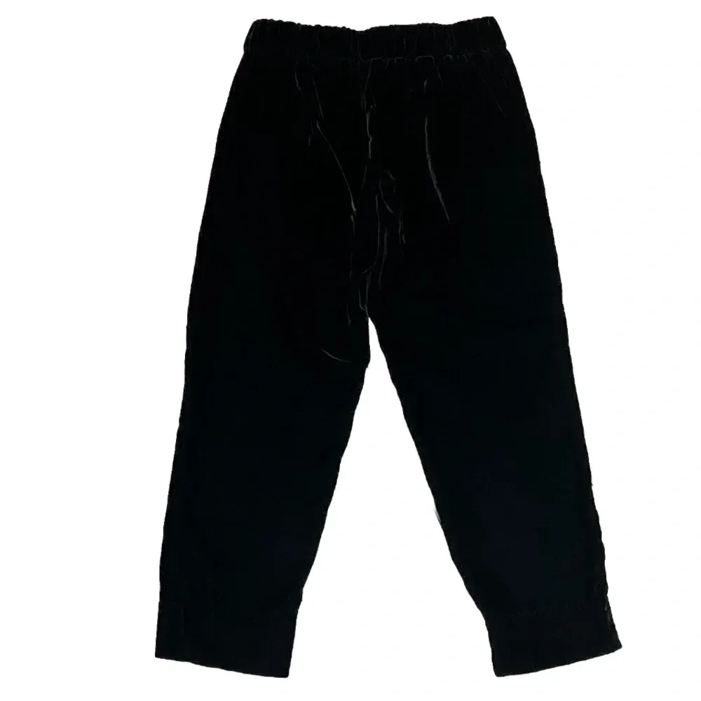 J.Crew Women’s Black Velvet Cropped Jogger Pants 00P – Mid Rise Holiday Goth - Image 3
