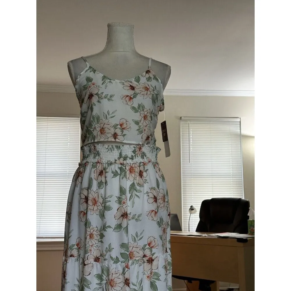 Almost Famous Juniors’ 2-Piece Floral Cami & Ruffle Tiered Maxi Skirt Large NWT - Image 14