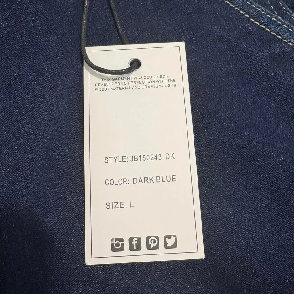 Judy Blue Women's Denim Shorts Size Large Carpenter Dark Wash Mid Rise NWT - Image 7