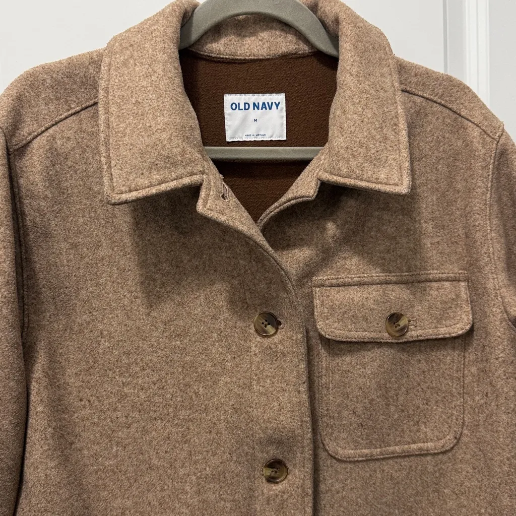 Old Navy Camel Beige Shackey Oversized Size M - Image 4