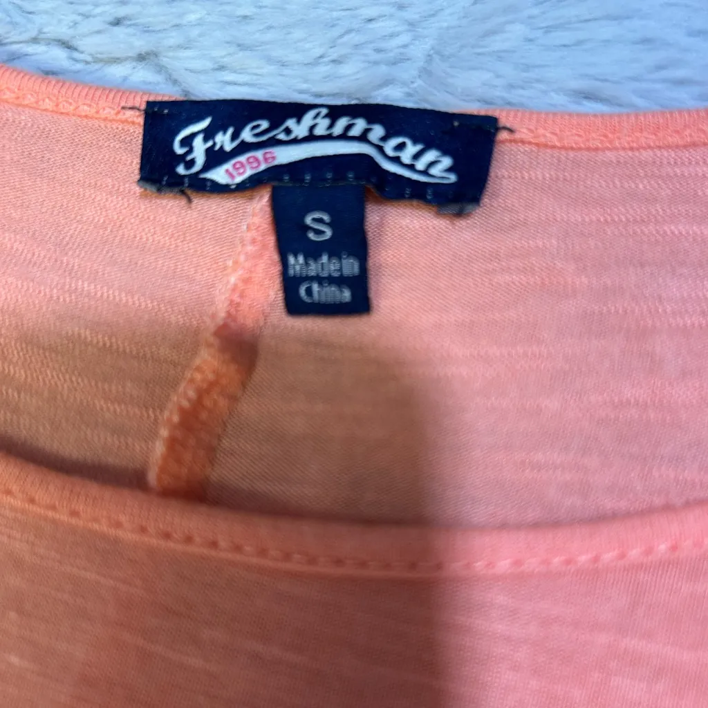 Freshman Orange Lace Hem Short Sleeve Swing Tee - Image 6