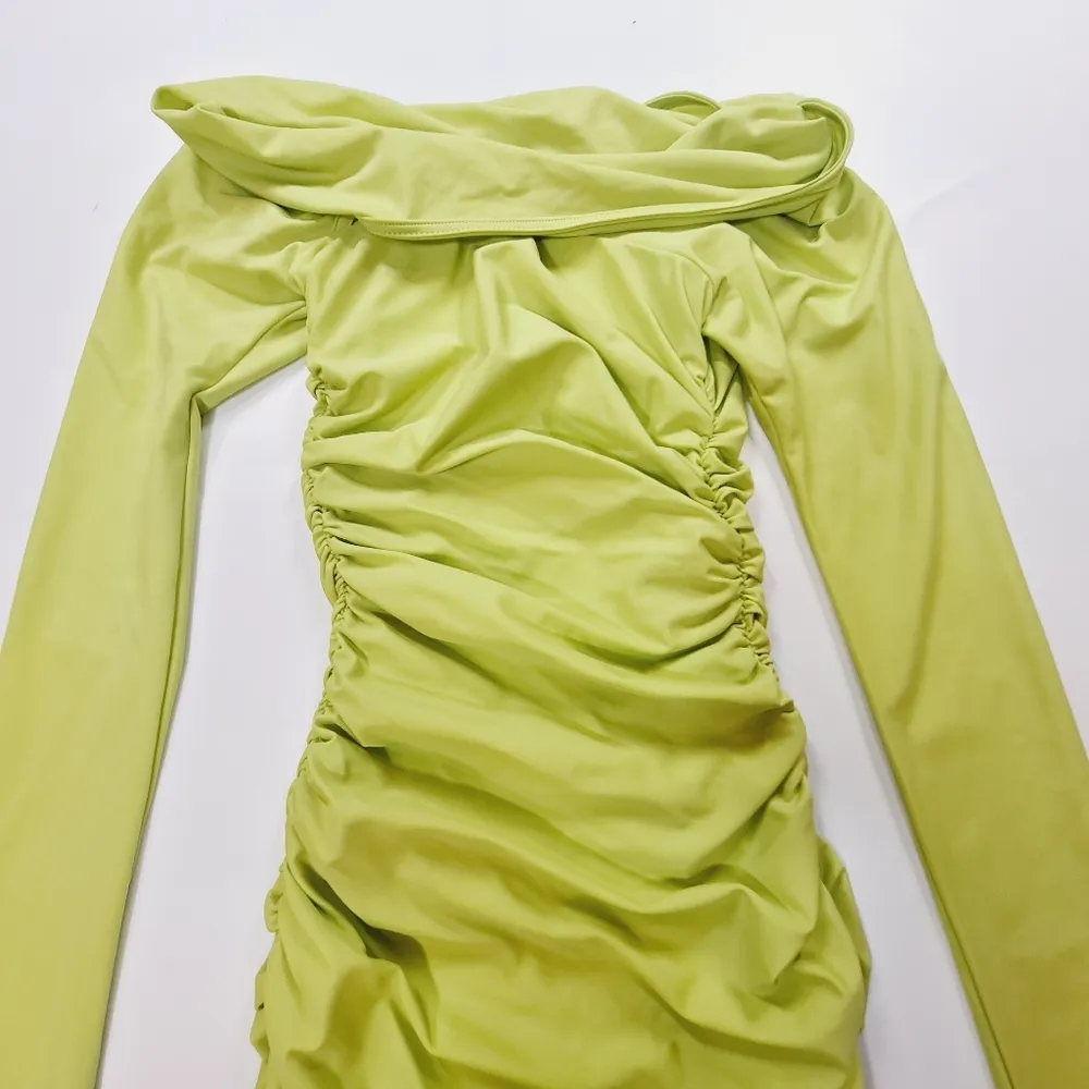 L'Academie Cachet Mini Dress in Chartreuse - Image 8