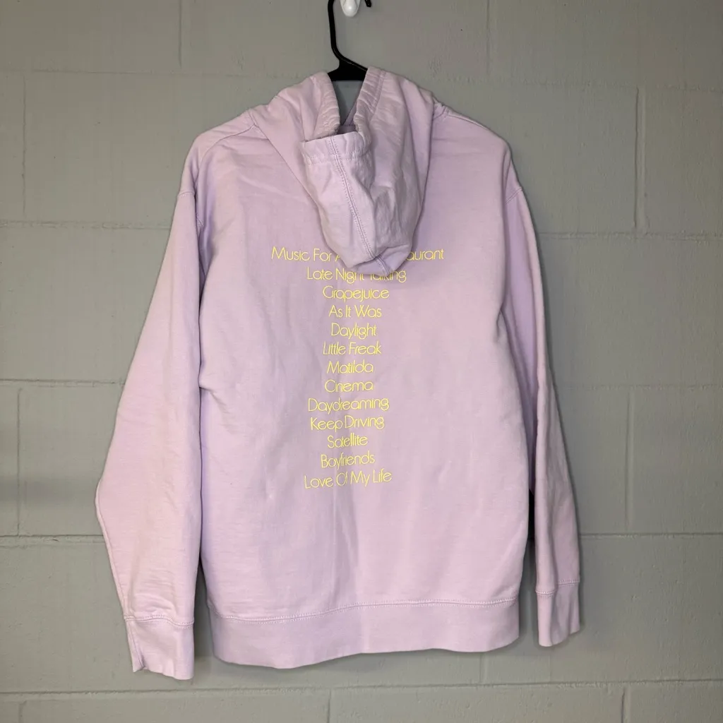 Harry Styles Love on Tour 2022 Harry’s House Tracklist Purple Hoodie Size Medium - Image 6