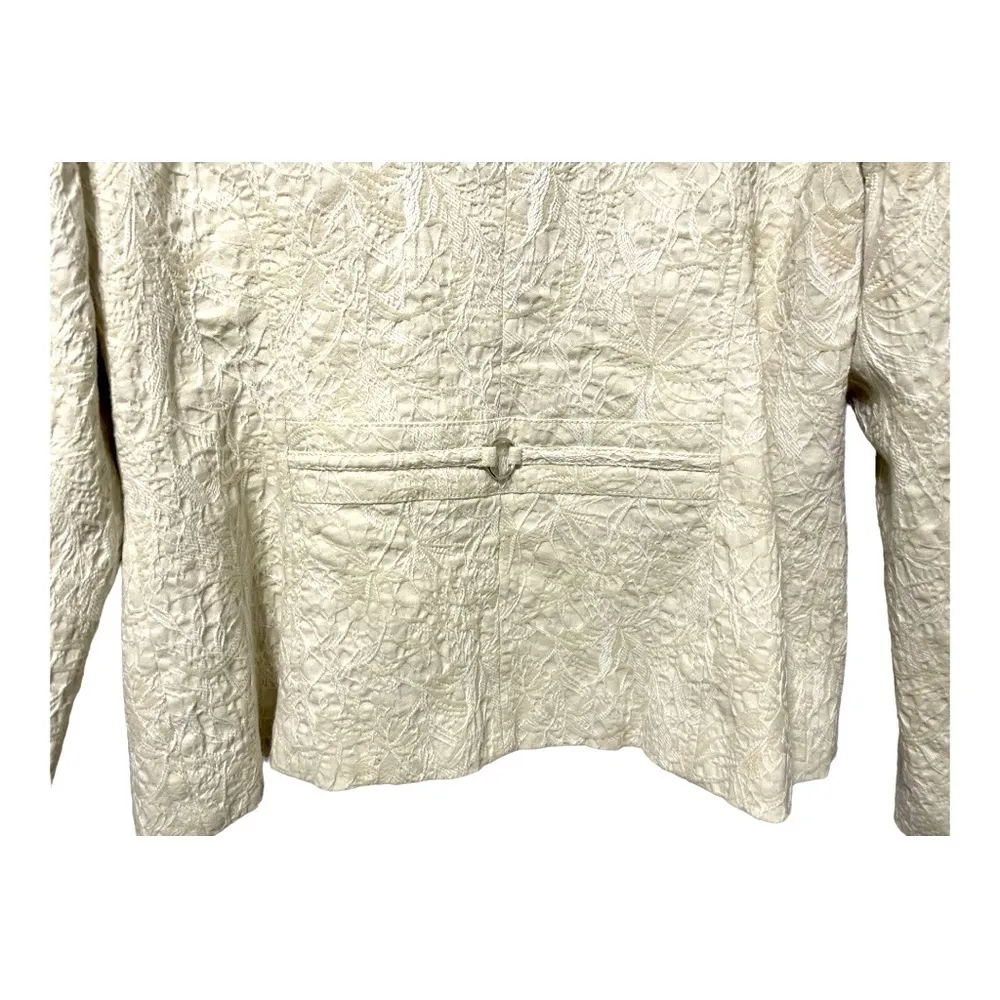 Gorgeous Cream Tribal Embroidered Jacket size 14 - Image 3
