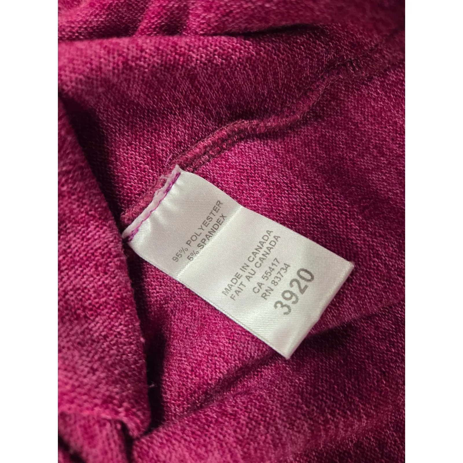 Carre Noir Cowl Neck Stretch Fold Over Front Sweater Top Magenta Pink Red Small - Image 3