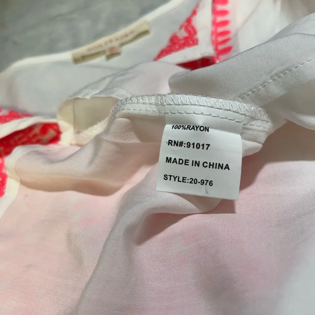 Solitaire White Blouse with Pink Embroidery - Image 6