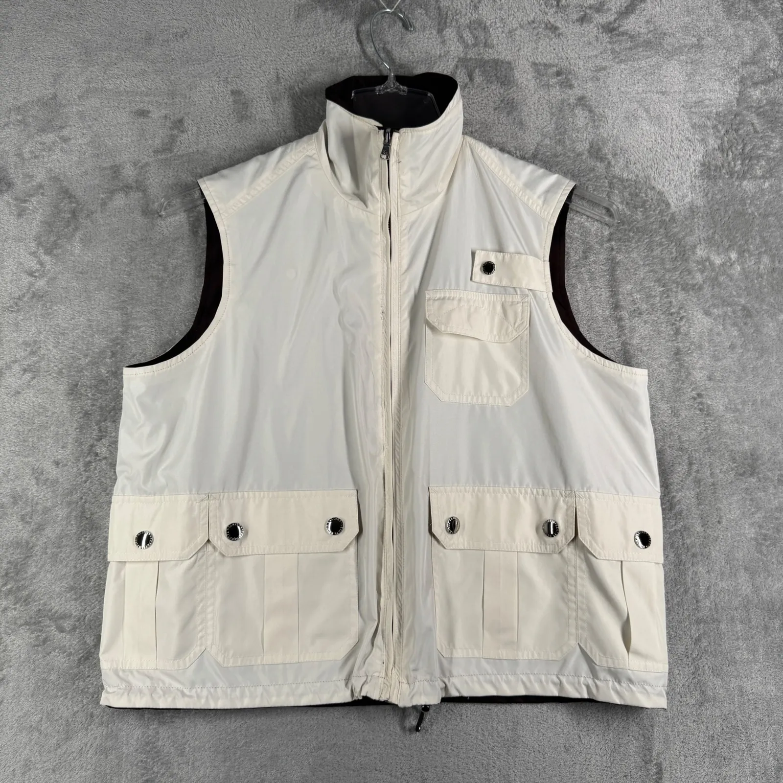 Lauren Ralph Lauren Vest Utility Brown Women L Pockets Reversible Outdoor Casual - Image 6