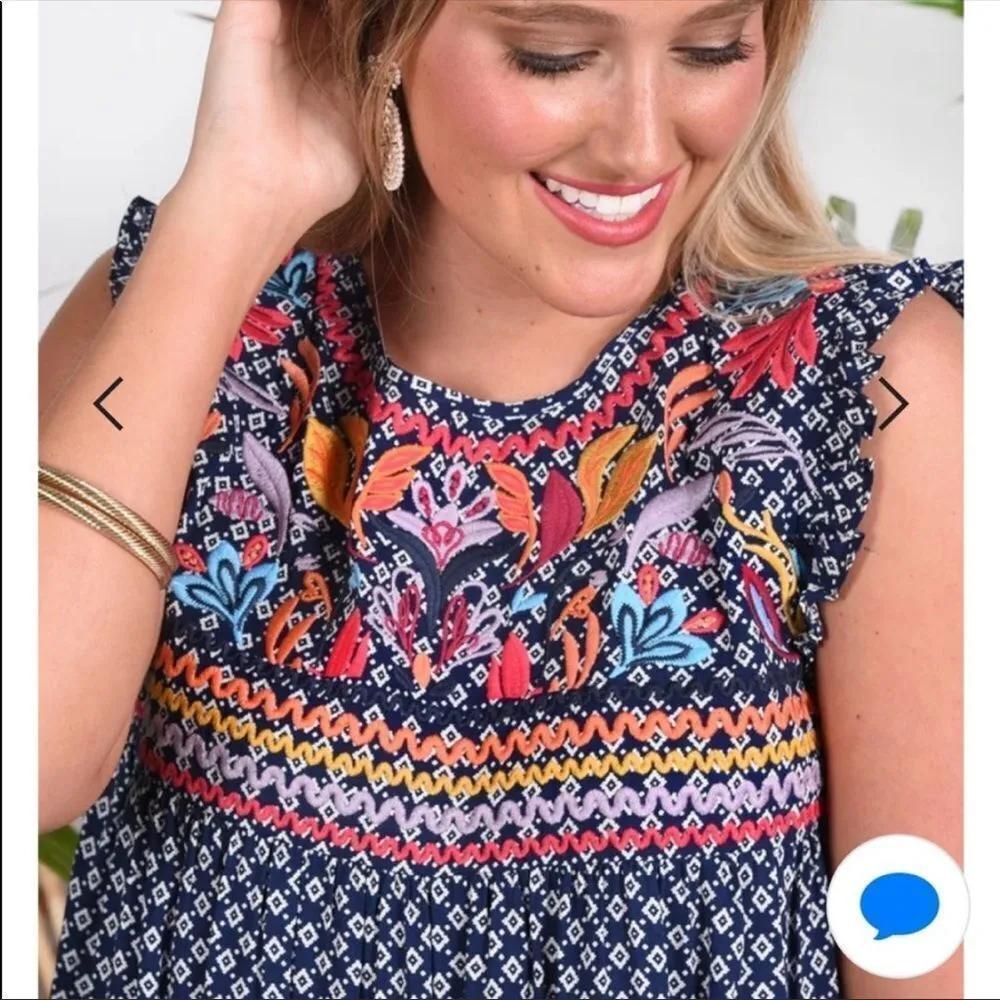 ✨ THML ANTHROPOLOGIE boho gypsy embroidered top✨ - Image 2