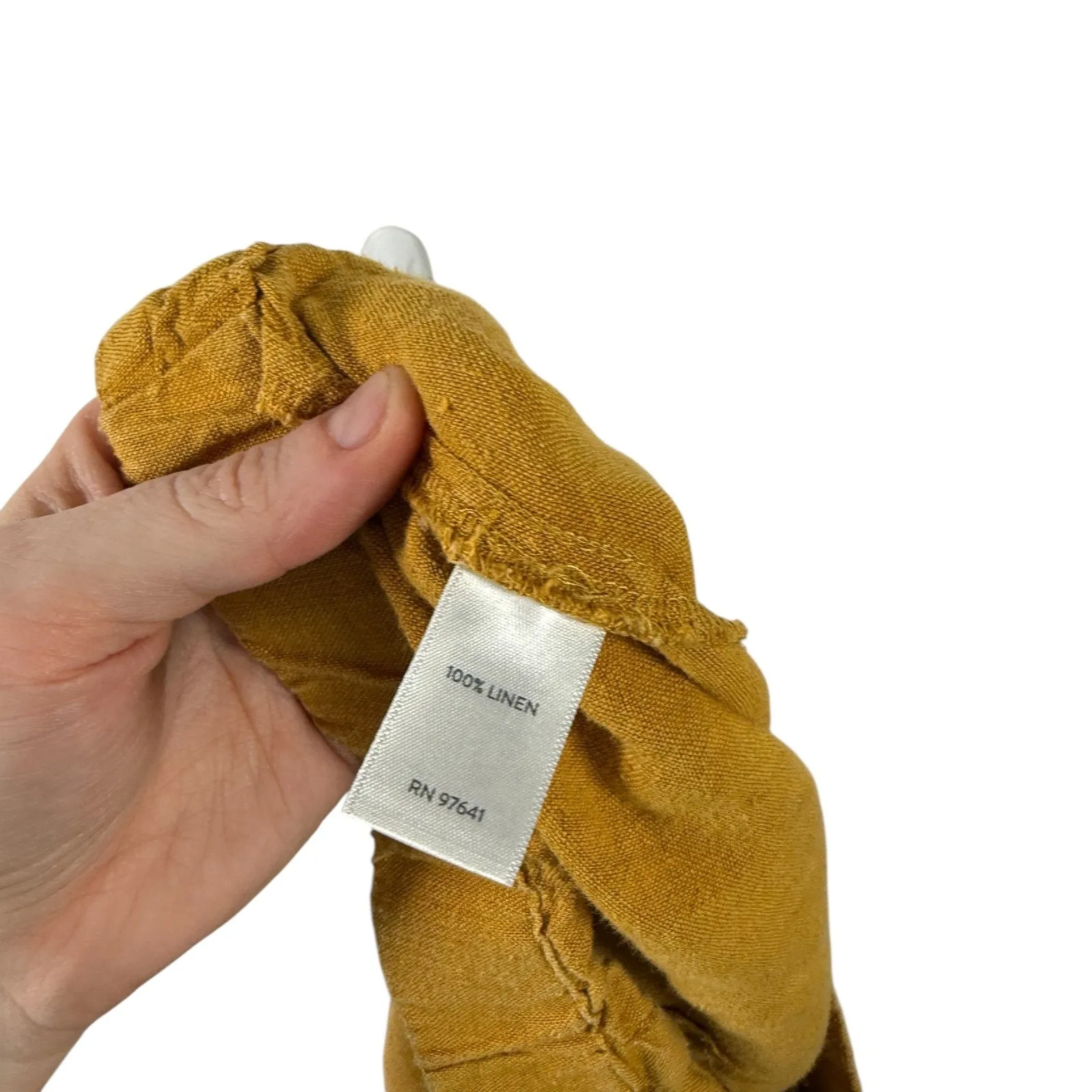 J Jill Love Linen Yellow Wide Leg Pants 100% Linen Lagenlook Coastal Womens XL - Image 5