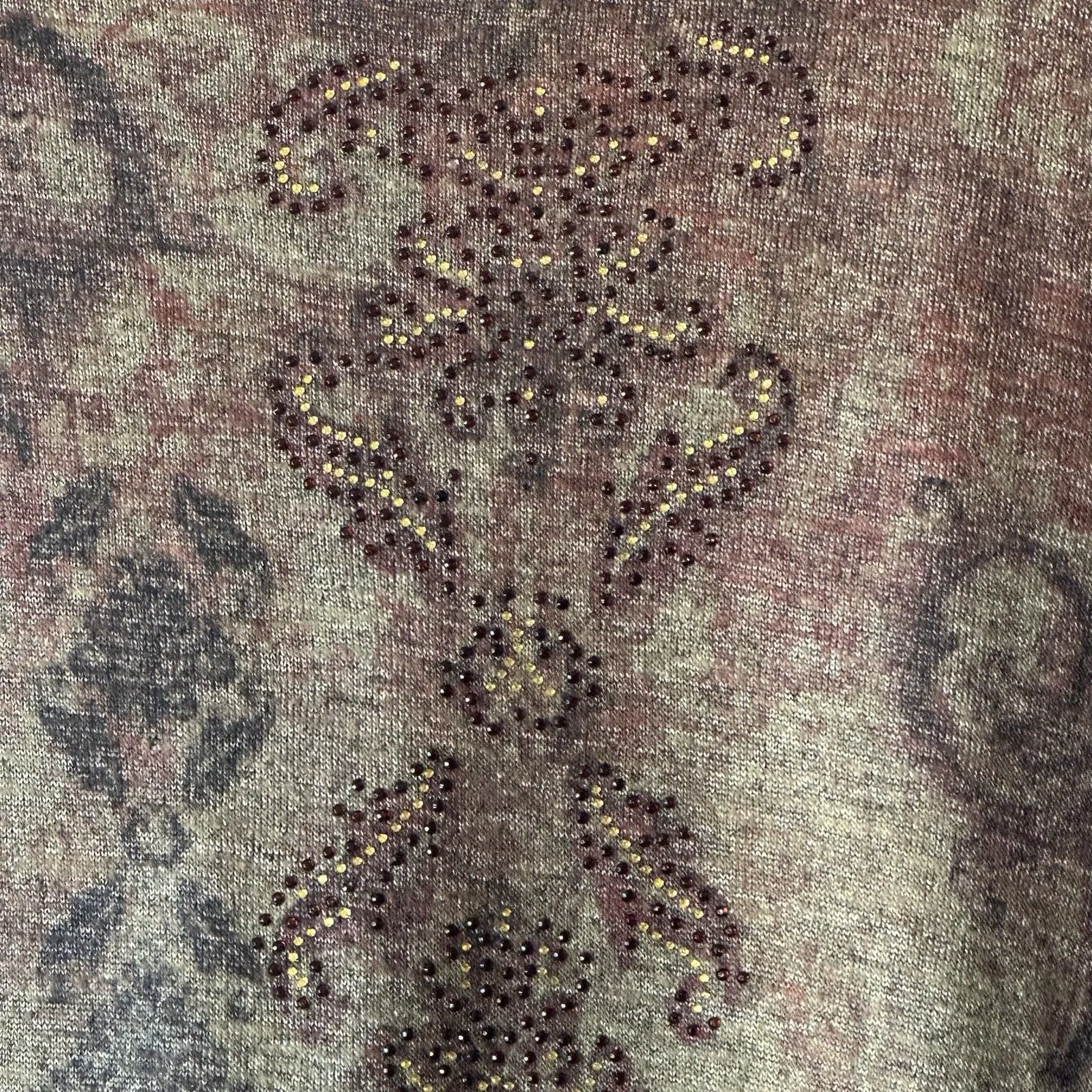 Cactus Boho Women’s Tunic Shirt Scoop Neck Top Flared Hem Long Sleeve Brown Size M - Image 5