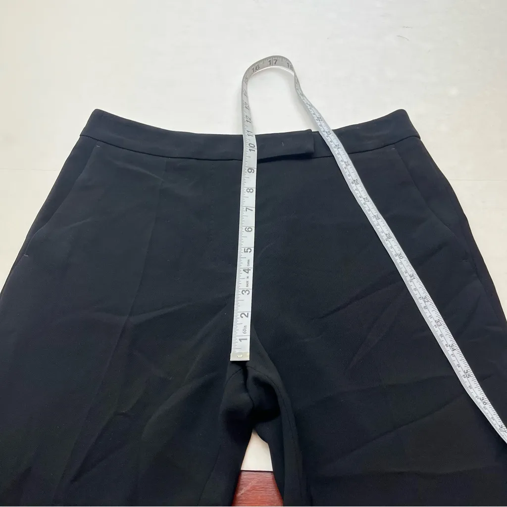 MaxMara Straight Leg Pants Women Size 8 Black Side Buttons Triacetate Polyester - Image 7