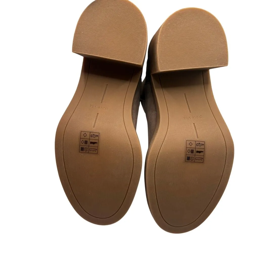 Dolce Vita Caster Tan Suede 7M Gage Leather Ankle Boots Bootie Chunky Mushroom Size 7 - Image 8