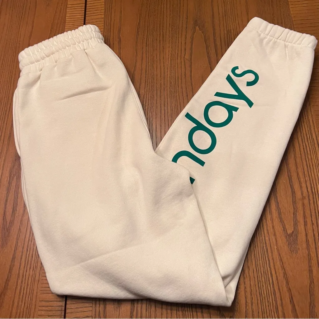 psundays Pickleball Court Sweats Sweat Pants Pockets in Ecru‎ Women’s Size Small Green - Image 13