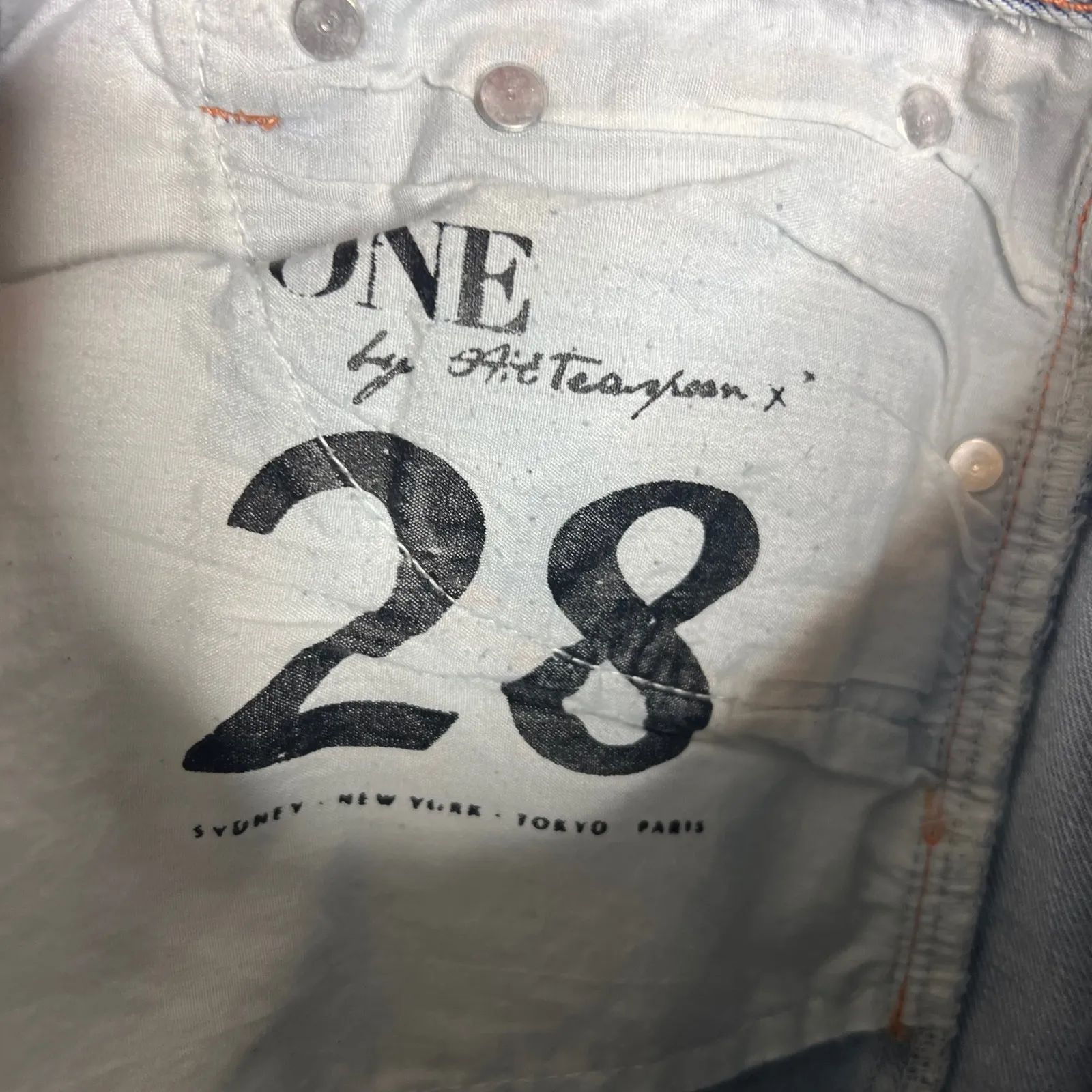 ONE by One Teaspoon Awesome Baggies Distressed Ripped Jeans Size 28 Light Wash Blue - Image 3