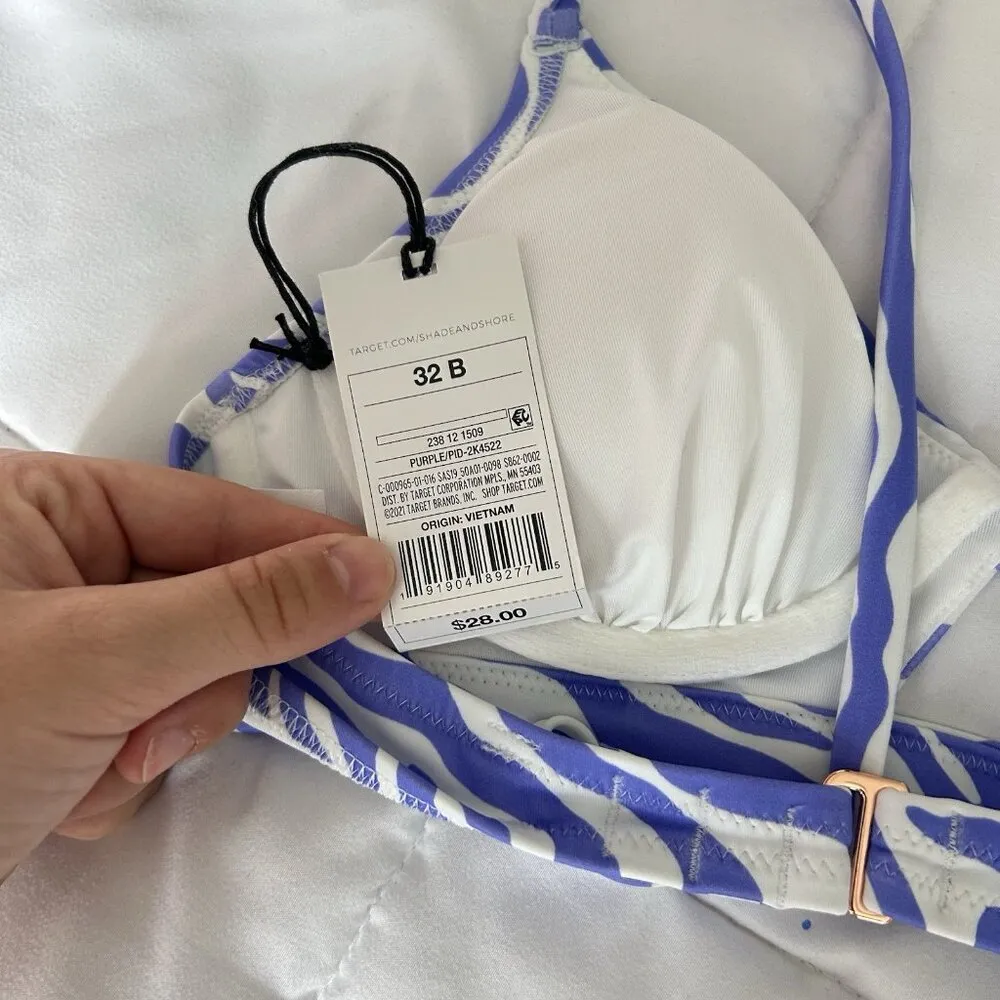 NWT Shade & Shore 2 Piece Animal Print Bikini Top 32B & Bottom Small Summer - Image 9