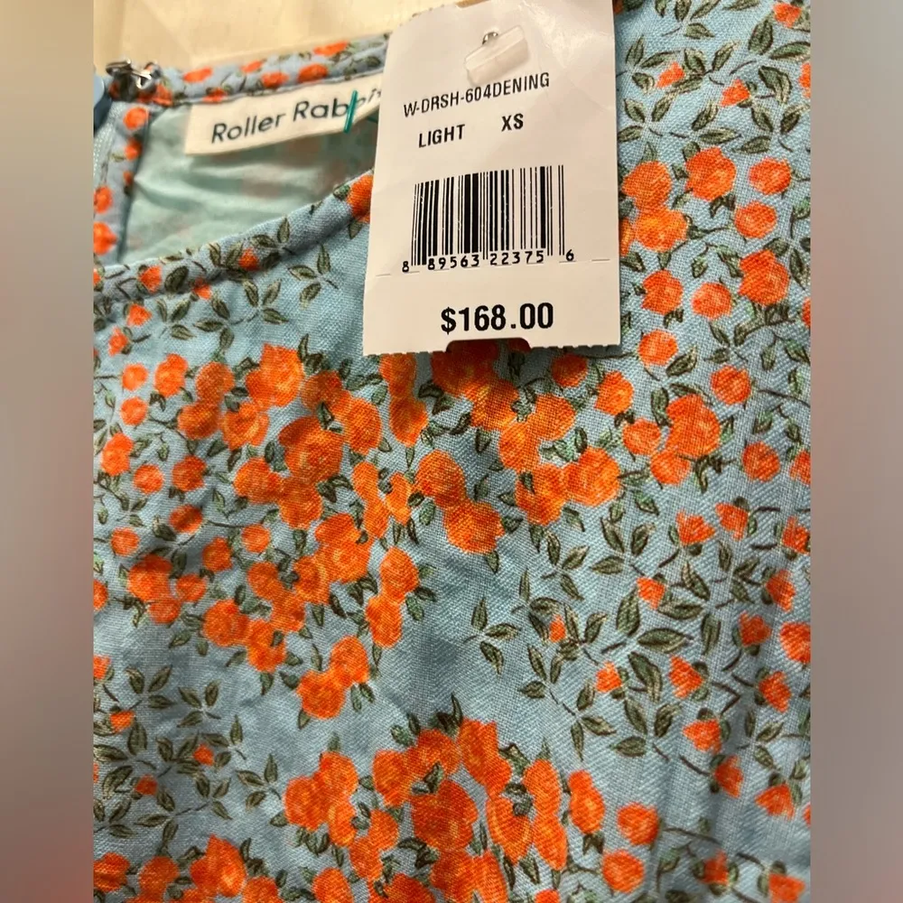 Womens roller rabbit derby orange blue floral dress tunic - Image 3