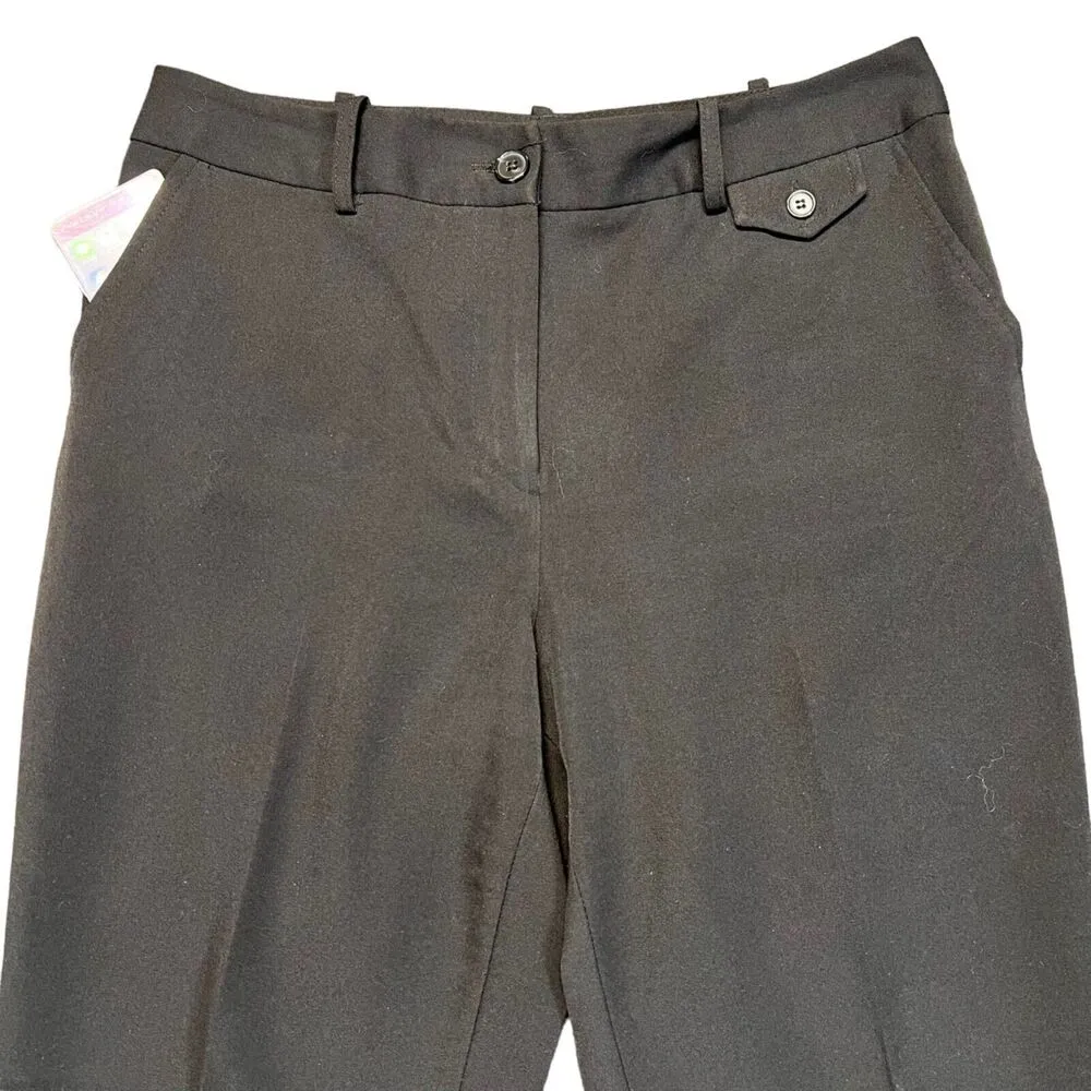 Womens Dress Pants Trousers Boot Cut Hi Rise Classic Black Size 10 - Image 2