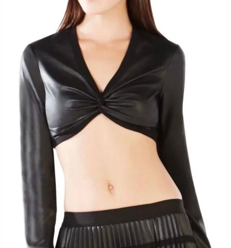Faux Leather Crop Top - Image 2